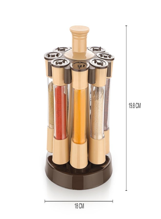 KBS Revolving Spice Rack/Masala Rack Set/Condiment Set/Spice Container 8 in 1 jar bottle Plastic 360 Rotating Multipurpose Kitchen Storage Organizer Accessories - Image 3